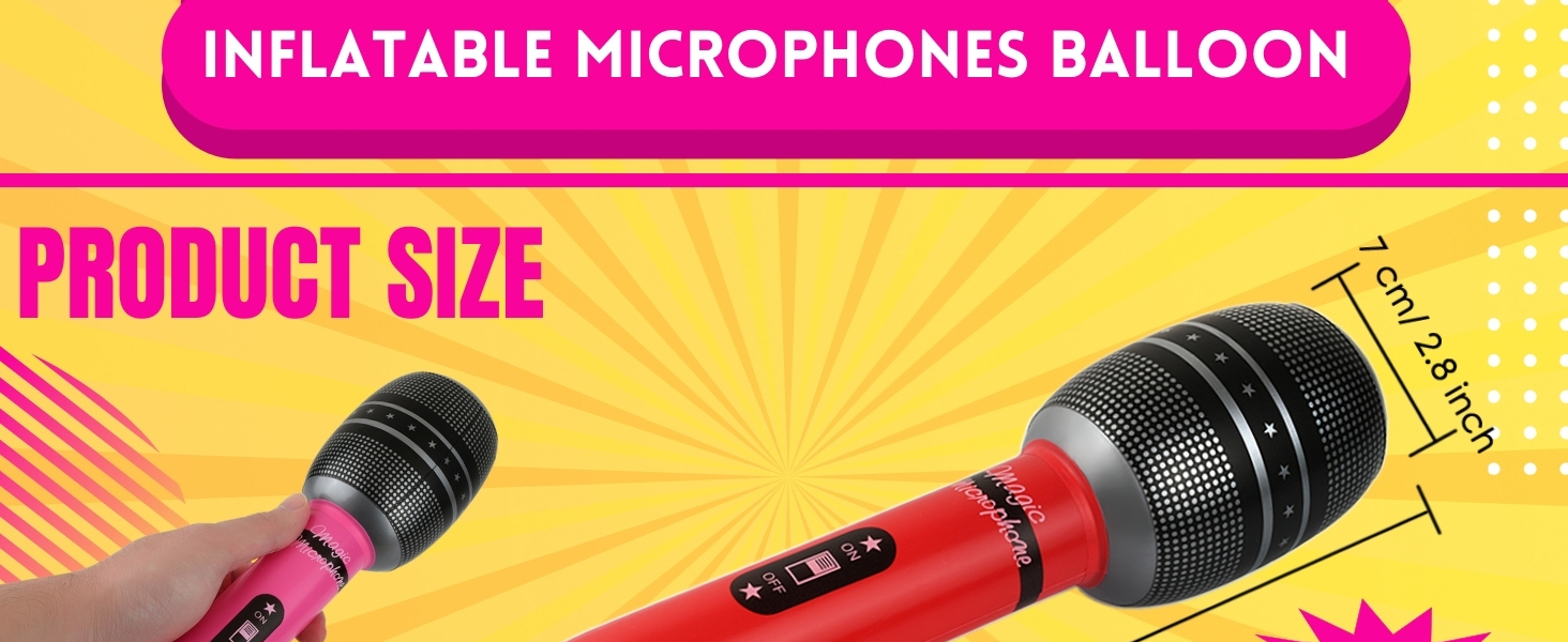 6 Pieces 25cm Inflatable Microphones Balloon