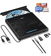 NOLYTH External Blu Ray Player, Portable Bluray Drive External for Mac, USB Blu Ray Burner with 3...