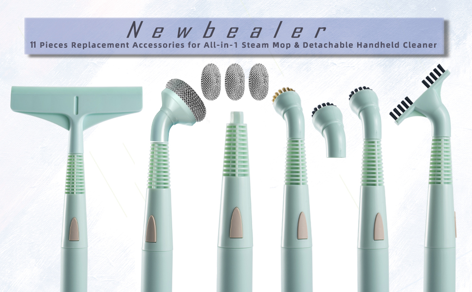 Newbealer 7 Pieces Replacement Accessories for All-in-1 Steam Mop &amp; Detachable Handheld Cleaner