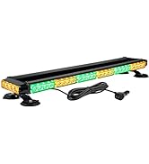 WOWTOU Roof Top Safety Flashing 56 LED Amber Green Emergency Light Bar for Vehicles Trucks POV, S...