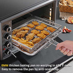 Thicken baking pan no warping in oven,anti-scald clip is easy to remove food