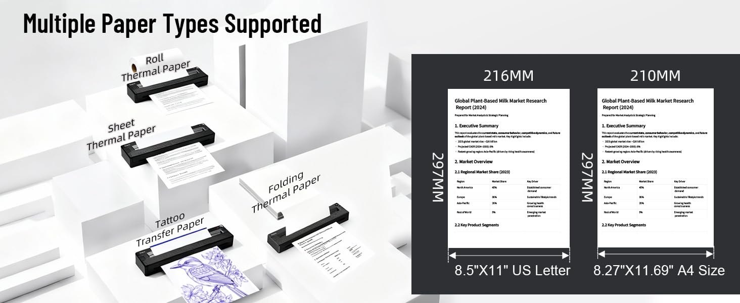 US Letter Thermal Paper Printer