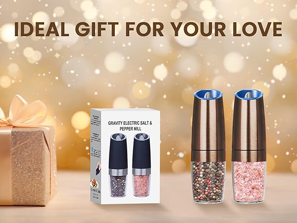 KIARYUOLL Gravity Electric Salt And Pepper Grinder Set