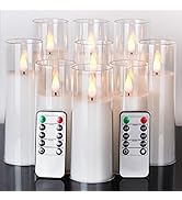 Amagic Pure White Flameless Candles, Battery Operated Candles, Flickering LED Pillar Candles with...