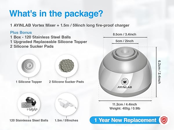 specifications of mix wide, mix wise ayinlab vortex mixer