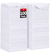 HOMERHYME White Microfiber Cleaning Cloths, 100 Pack Shop Towels Rags, Bulk Absorbent Lint-Free D...