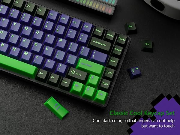 PBT Keycaps, Jade Keycaps 60 75 100 Percent, Translucent Key caps Custom