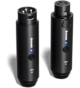 Donner Wireless XLR Microphone Transmitter Receiver, 2.4GHz Plug-on Wireless Mic Adapter with 24-...