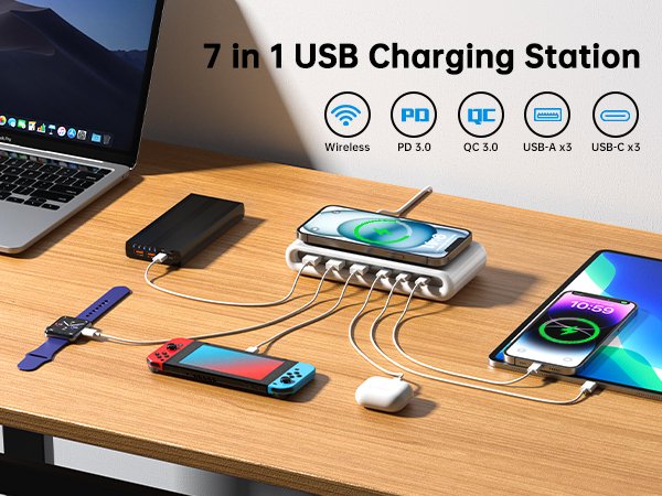 7 in 1 USB Charging Station