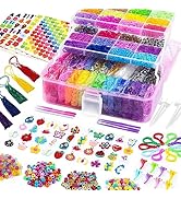 FUNZBO 15000+ Rubber Band Bracelet Kit - 28 Colors Rubber Band Bracelet Making Kit, Loom Bracelet...