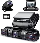 PRUVEEO 360 Degree View 4 Channel Dash Cam Front and Rear Inside Left Right, Dash Camera for Cars...