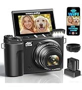 4K Digital Camera for Photography with 24X Optical Zoom, 88MP Autofocus WiFi Vlogging Camera for ...