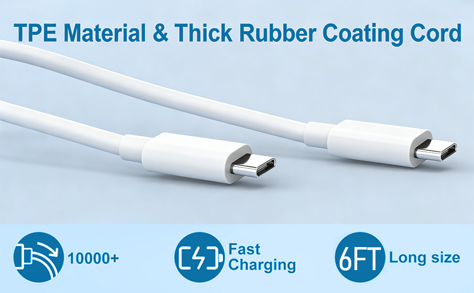 6FT USB-C to USB-C Fast Charging Cable