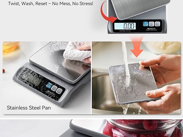 BOMATA 0.1g Food Scale, 13lb Digital Kitchen Scale with Removable Stainless Steel Pan