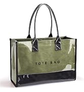 KALIDI PVC Tote Bag for Women Large Kraft Paper Work Handbag Jelly Purse | Travel Beach Totebag S...
