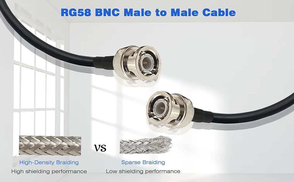 BNC Male to Male RG58 Coaxial Cable