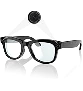 Piluyaa Smart Camera Glasses with 5MP Ultra-Wide Camera HD 1080P, Blue Light Blocking, AI Voice C...