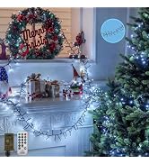 BHCLIGHT 50FT 1000LED Cluster Christmas Lights with Remote, Cool White | 8Modes &amp; Timer, IP44 Wat...