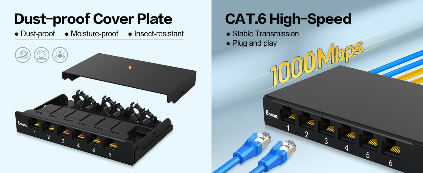 0.5u 6port patch panel