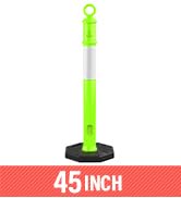 Green Delineator Post with Rubber Base