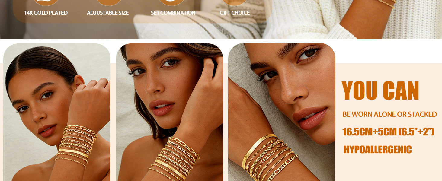 gold bracelet set