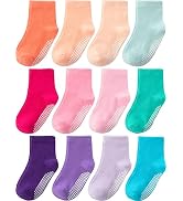Aroveea Non Slip Grip Ankle Baby Socks 12 Pack for Toddler Boys and Girls Kids,Infant Cute Cotton...