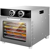 Electric Food Dehydrator 6 Trays Stainless Steel 800W Power Fruit Herb Vegetables Meat Dehydrator...