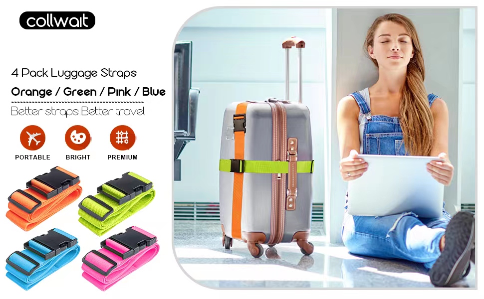 Colorful luggage straps