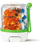 Pill Bottle Organizer with 4 Compartments,Pill Organizer with 16pcs Labels, Travel Pill Dispenser...