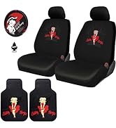 Yupbizauto New Betty Boop Skyline Design Car Accessories Seat Cover with Front Rubber Mats, Steer...