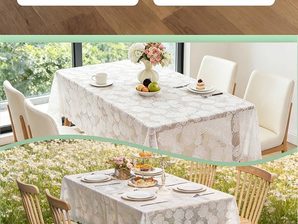 Floral Lace Tablecloth for Picnic
