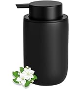 Hand Soap Dispenser for Bathroom Decro, Matte Black Ceramic Liquid Pump Bottles Refillable Dish D...