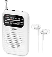 PRUNUS J-777 Pocket Radios Portable AM FM Small Walkman Radio with Best Reception, 2 AAA Battery ...