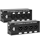 Ransanx Audio Snake 4 Channel 3 Pin Multi Network XLR Snake Cable Breakout,Over RJ45 Ethercon Cab...