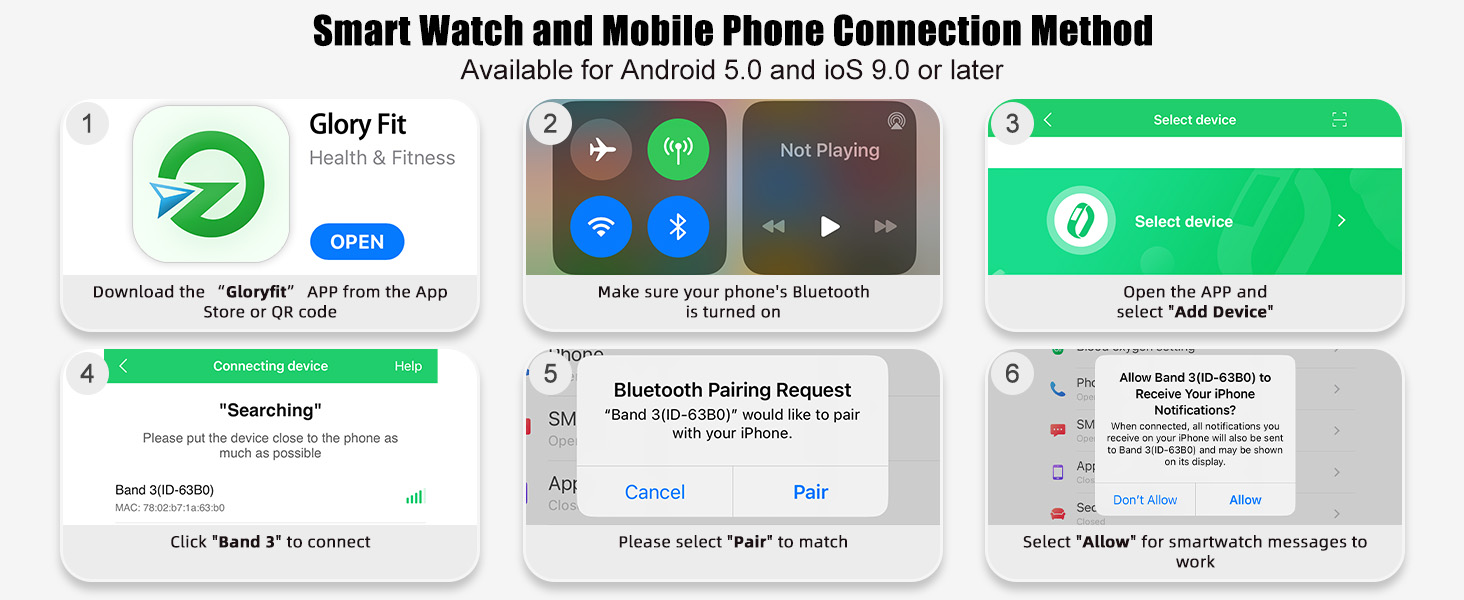 smart watch for android phones iphone compatible