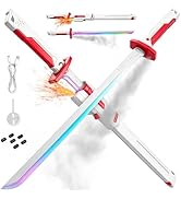 Lightsaber 8 Color Flowing Spark Sword, 31.5 inch Cyberpunk Neon Light Up Sword Saber with Sound ...