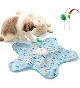 JoyEnjoy Interactive Cat Toy – Hide and Seek 5-Hole Motion Activated Toy with Bird Sound USB Rech...