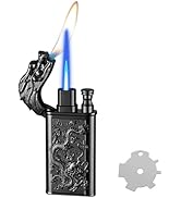 Torch Lighter, Relief Dragon Magic Dual Flame Lighter, Cool Candle Lighters, Creative Windproof L...