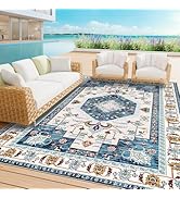 LuxStep Indoor-Outdoor Area Rug 8x10 Ft Washable Outside Rug Outdoor Carpet Large Floor Mat for B...