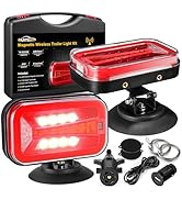 Partsam Wireless LED Trailer Light Kit 4000mAh Battery, Portable Magnetic Rectangle Stop Turn Rev...