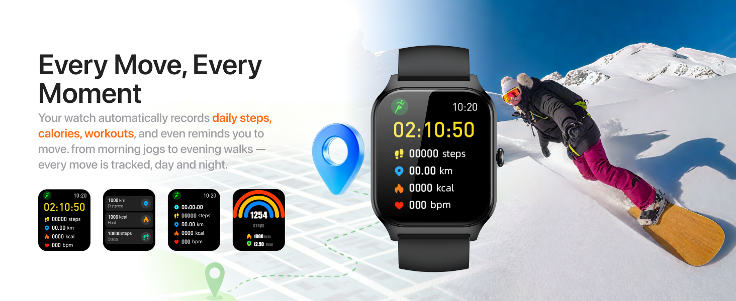 Fitness tracker smart watch that track your daily activity.