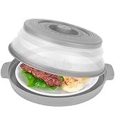 10.7 Inch Microwave Food Cover with Heat Insulation Mat, Anti-Scald Collapsible Microwave Splatte...