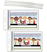 TLC Safety By Design My Child Has Severe Allergies Set of 2 Medical Alert in Case of Emergency Id...