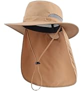 Connectyle UPF 50+ Wide Brim Sun Hat for Men Women UV Protection Fishing Hat with Neck Flap Outdo...