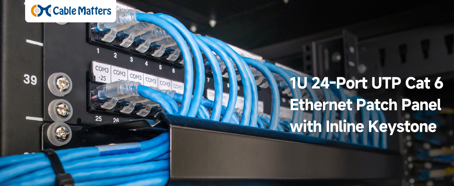 Ethernet Patch Panel with Inline Keystone