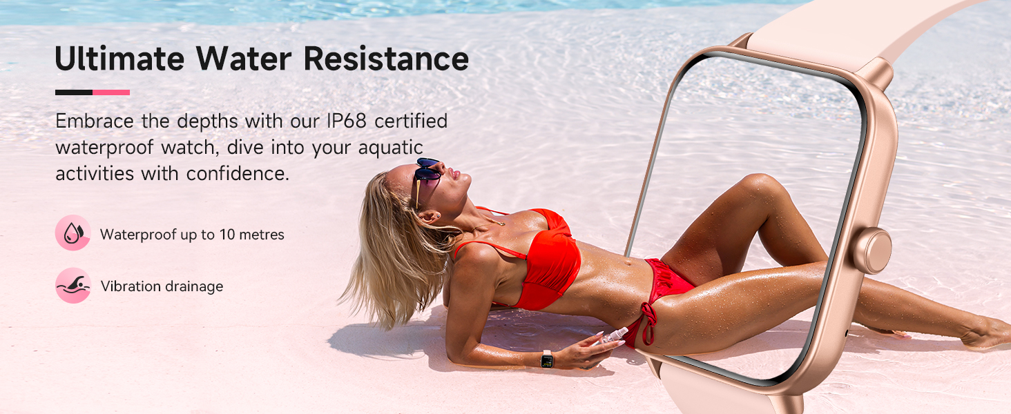 IP68 Waterproof Activity Fitness Tracker with Bluetooth Call, 100+ Sports Mode