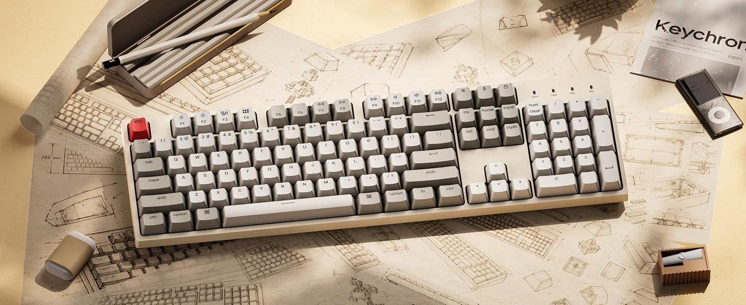 Keychron C2 Full Size Wired Mechanical Keyboard Retro