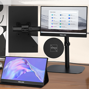 V15 Portable Monitor supports VESA and can also be placed on the desktop with a leather case.