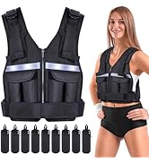 Adjustable Weighted Vest Weights Set: Sportneer 2-18 lbs/2-40 lbs Body Weight Vests 16 In 1 Fast ...