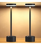 ECOESPTI Cordless Table Lamp, Portable Rechargeable Bedside Lamp, Touch Stepless Dimmable Desk La...